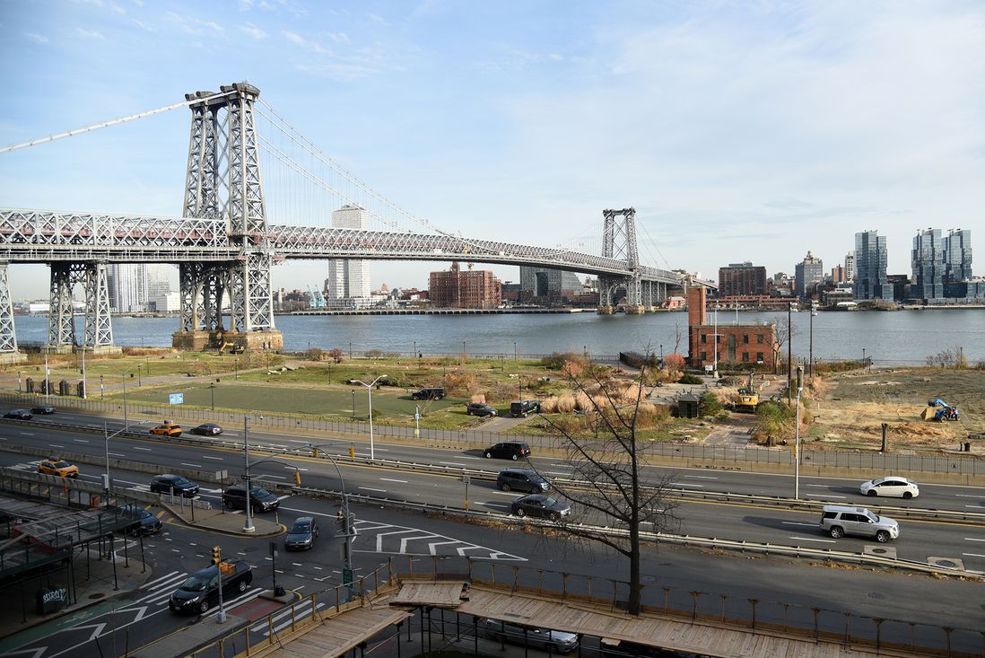 Almost all of the trees have been cut down in the southern section of East River Park, between Stanton Street and Jackson Street.